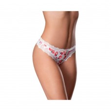 Magic Silk Sweet Treats Crotchless Thong With Lube Peach S/m Magic Silk Sweet Treats Crotchless Thong With Lube Peach S/m