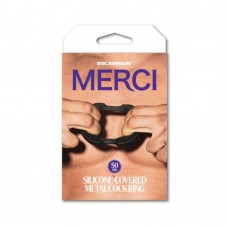 Merci Silicone Covered Metal Cock Ring 50mm Black Merci Silicone Covered Metal Cock Ring 50mm Black