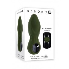 Gender X My Secret Garden Rechargeable Vibrating Anal Plug With Remote Silicone Green