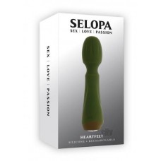 Selopa Heartfelt Rechargeable Vibrating Mini Wand Silicone Green