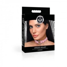 Master Series Spiked Heart Choker Pink Master Series Spiked Heart Choker Pink