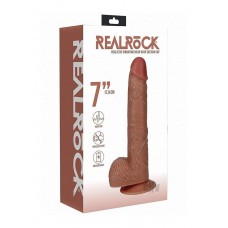 Realrock 7 In. Vibrating Cock With Balls Regular Straight Tan