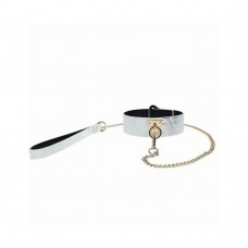 Ouch! Florence Collection Collar With Leash White Ouch! Florence Collection Collar With Leash White